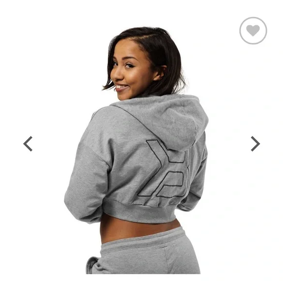 BETTER BODIES Gray Cropped Boxy Hoodie - Picture 2 of 4